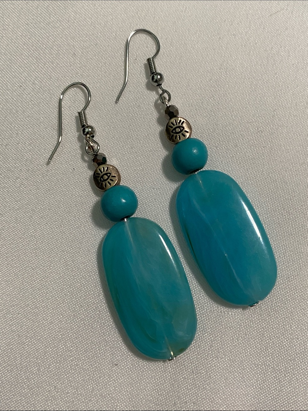 Turquoise Teardrop Bead Dangle Earrings - Women Jewelry